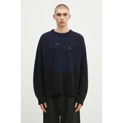 Zdjęcie 032C sweter wełniany ''Lazer Selfie'' Sweater męski kolor granatowy lekki F24-URK-1512-050