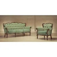 Zdjęcie Elegancka zielona sofa i fotel w stylu antycznym – Morello Gianpaolo