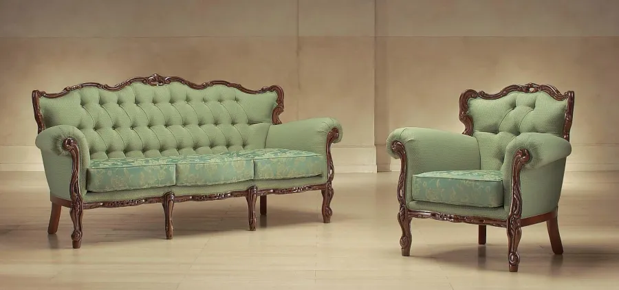 obrazek 1 Elegancka zielona sofa i fotel w stylu antycznym – Morello Gianpaolo