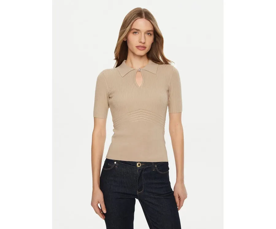 obrazek 1 Guess Sweter W5RR10 Z2Y72 Beżowy Regular Fit