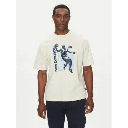 Zdjęcie New Balance T-Shirt MT51605 Beżowy Oversize