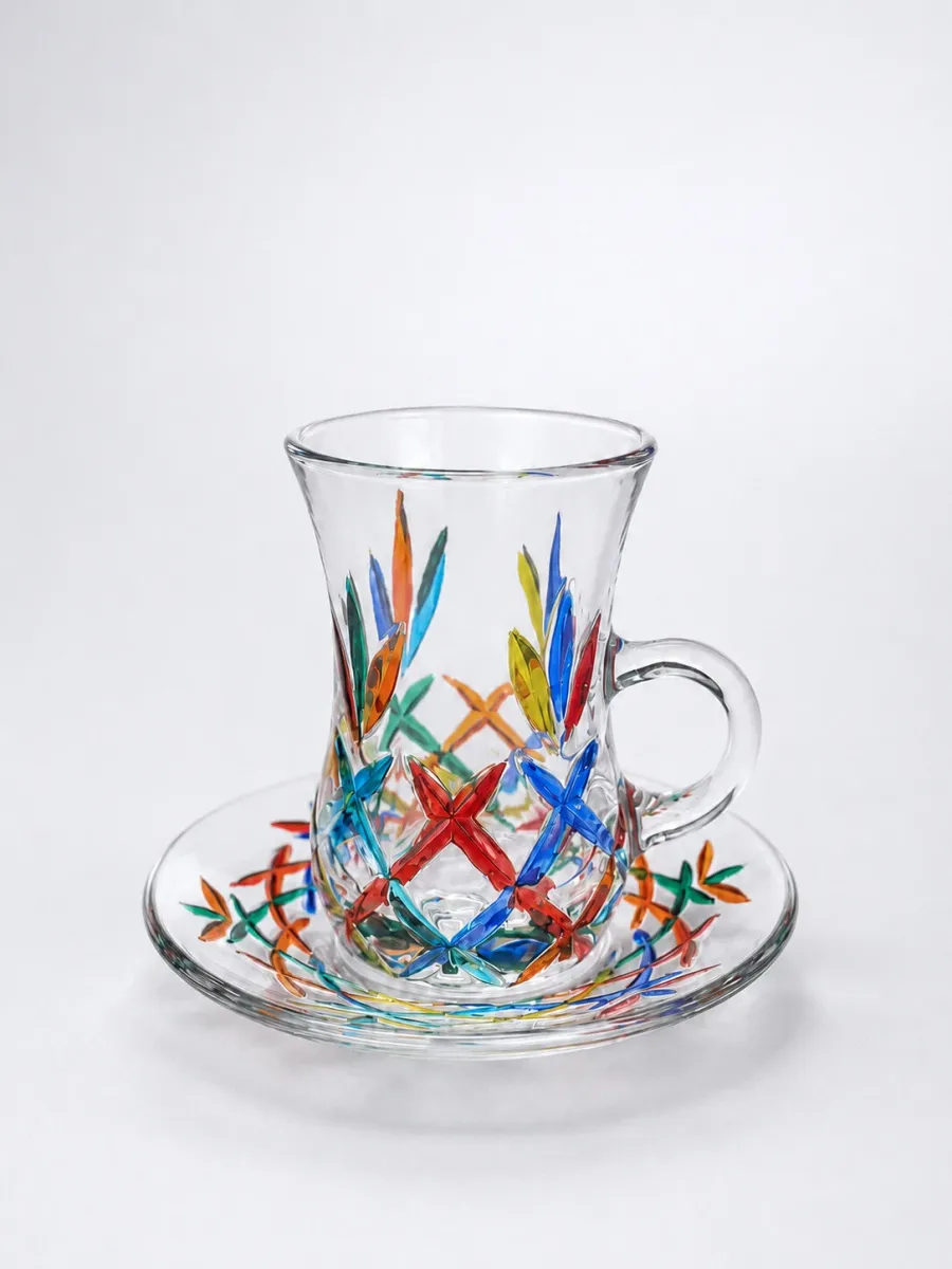 picture 2 Colorful hand-painted cups and saucers straight from Italy - set of 6