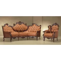 Picture Elegant brown baroque furniture set for the living room – Morello Gianpaolo