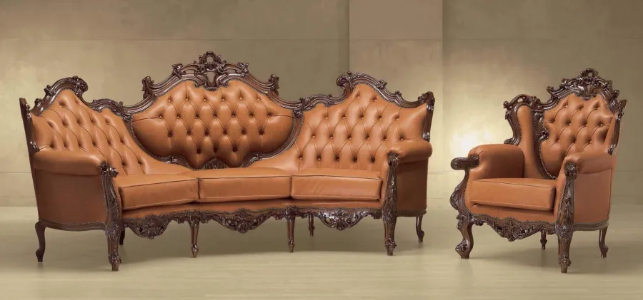 obrazek 1 Elegancki brązowy komplet mebli w stylu barokowym do salonu – Morello Gianpaolo