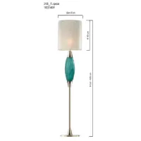 Zdjęcie Lampa podłogowa z turkusowego matowego włoskiego kryształu z abażurem z tkaniny – Il Paralume Marina