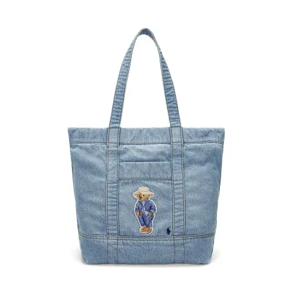 Zdjęcie Polo Ralph Lauren torebka bawełniana kolor niebieski 428960637