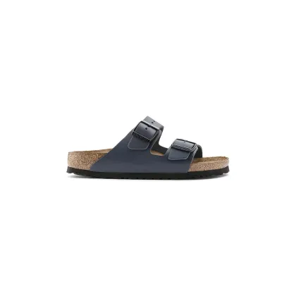 Zdjęcie Birkenstock klapki skórzane Arizona męskie kolor granatowy