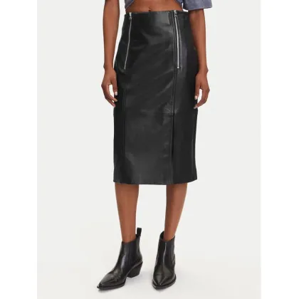 Zdjęcie HUGO Spódnica skórzana Leomira 50542308 Czarny Regular Fit