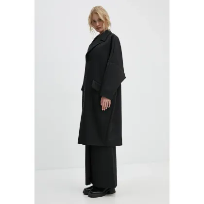Zdjęcie MM6 Maison Margiela płaszcz damski kolor czarny przejściowy oversize S62AA0087.M35222