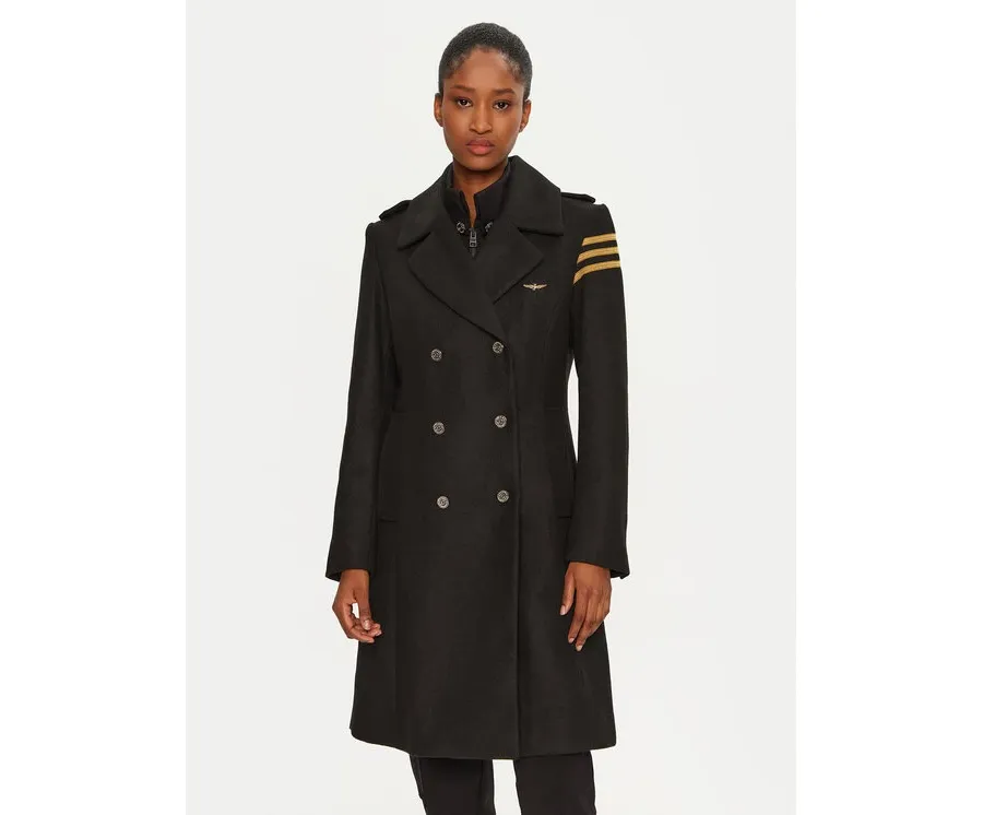 obrazek 1 Aeronautica Militare Płaszcz przejściowy 242AB2965DCT3403 Czarny Regular Fit