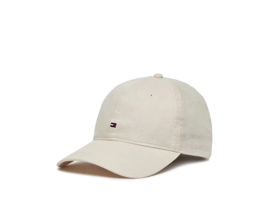 obrazek 1 Tommy Hilfiger Czapka z daszkiem Essential Flag Linen Cap AW0AW17130 Écru