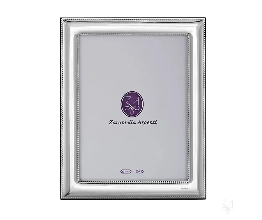 obrazek 1 Prostokątna srebrna ramka na zdjęcia 20×25 cm Rome - Zaramella Argenti
