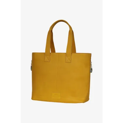 Zdjęcie Urokliwa żółta torba typu shopper ze skóry - Terrida