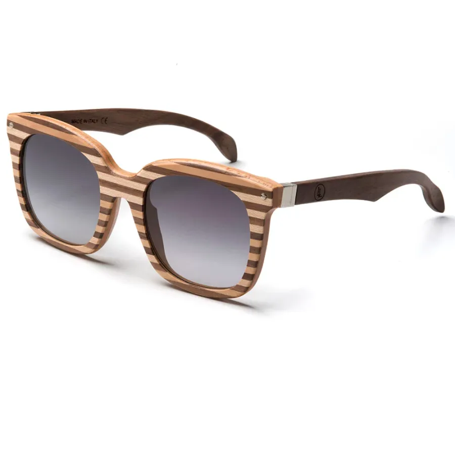 obrazek 1 Luksusowe drewniane okulary w poziome paski - Legno Light