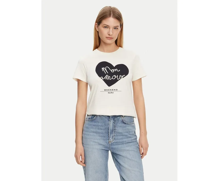 obrazek 1 Weekend Max Mara T-Shirt Vello 2515971051 Écru Regular Fit