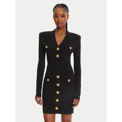 Zdjęcie Balmain Sukienka dzianinowa DF1R8059KB07 Czarny Regular Fit