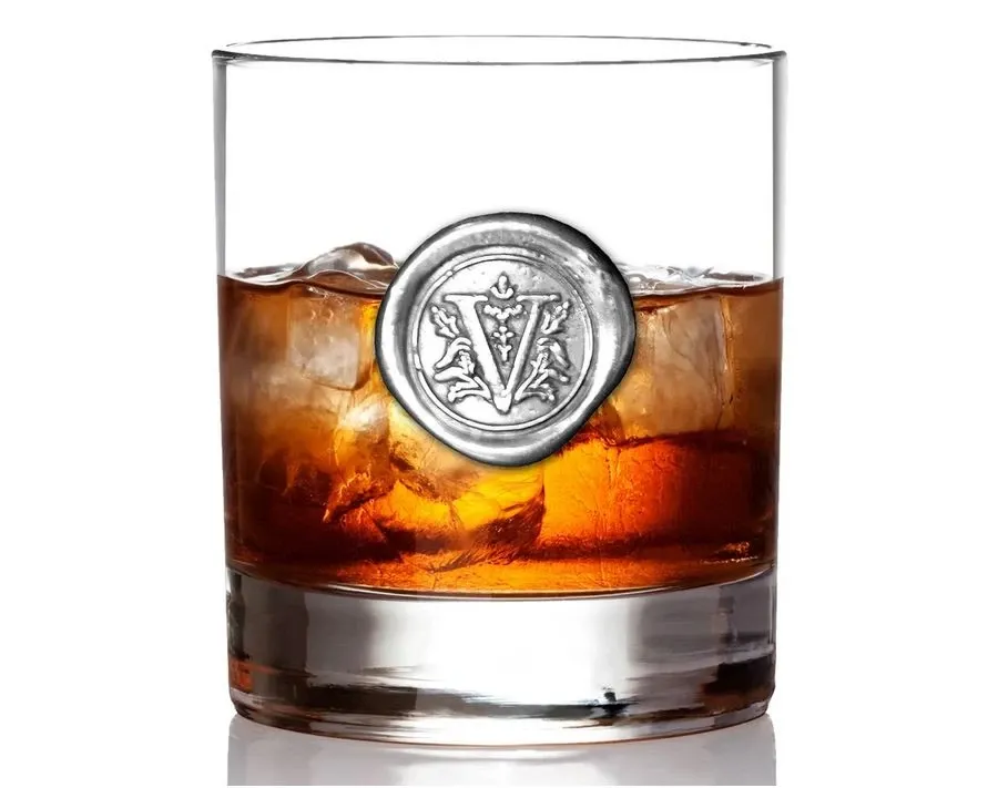 obrazek 1 Luksusowa szklanka do whisky z ozdobnym inicjałem 