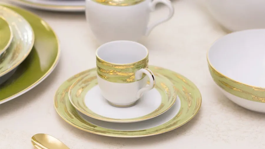 obrazek 1 Stylowy zestaw porcelanowej zastawy stołowej dla 12 osobowej rodziny - Porcel