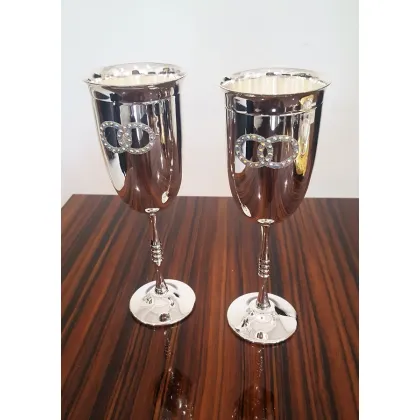 Zdjęcie Posrebrzane kieliszki do szampana