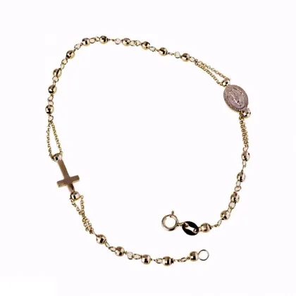 Zdjęcie Cudowna włoska bransoletka różaniec z fasetowanych koralików 19 cm