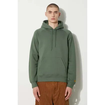 Zdjęcie Carhartt WIP bluza Hooded Chase Sweat męska kolor zielony z kapturem gładka I033661.29YXX
