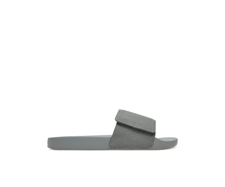 obrazek 1 Calvin Klein Klapki Adj Pool Slide Canvas Logo HM0HM01749 Szary