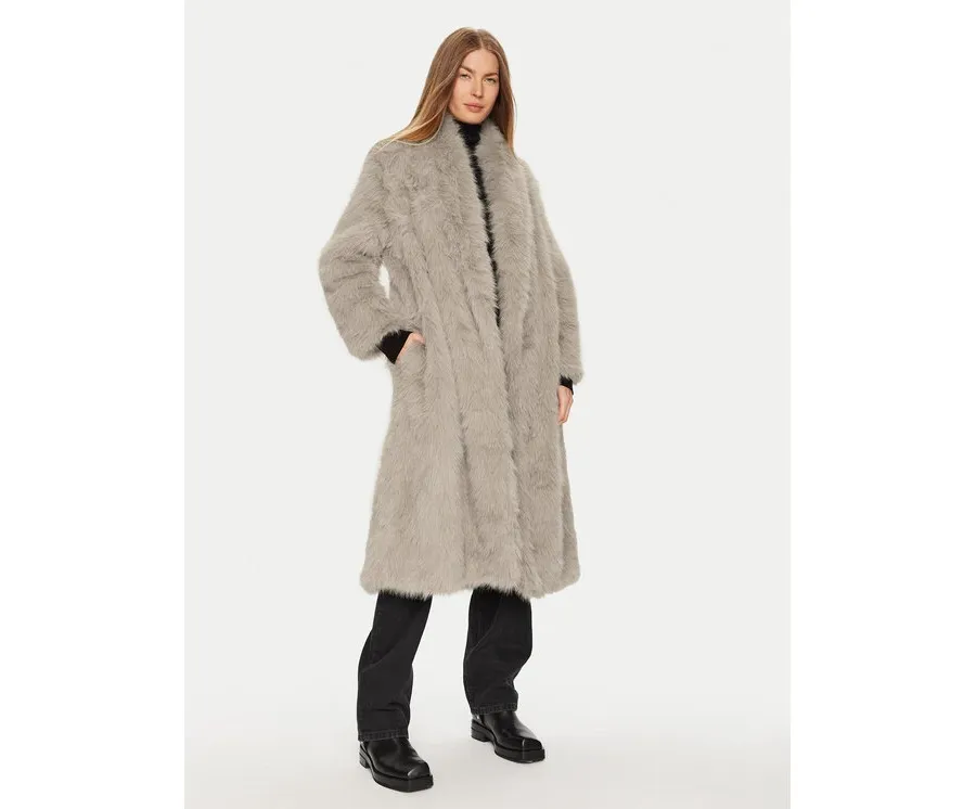 obrazek 1 Eleh Futro E00192 Beżowy Regular Fit