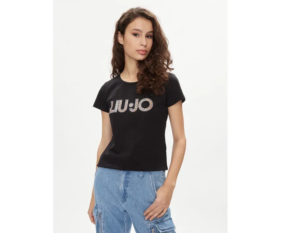 obrazek 1 Liu Jo T-Shirt VA4105 JS003 Czarny Regular Fit