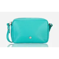 Picture Turquoise women's handbag made of natural leather as a gift