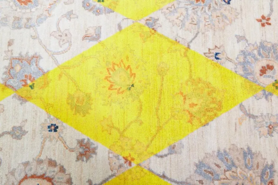 obrazek 6 Luksusowy dywan z żółtym akcentem - DOUBLE LAYER YELLOW