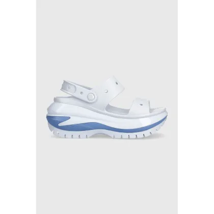 Zdjęcie Crocs klapki Classic Mega Crush Sandal damskie kolor niebieski na platformie 207989