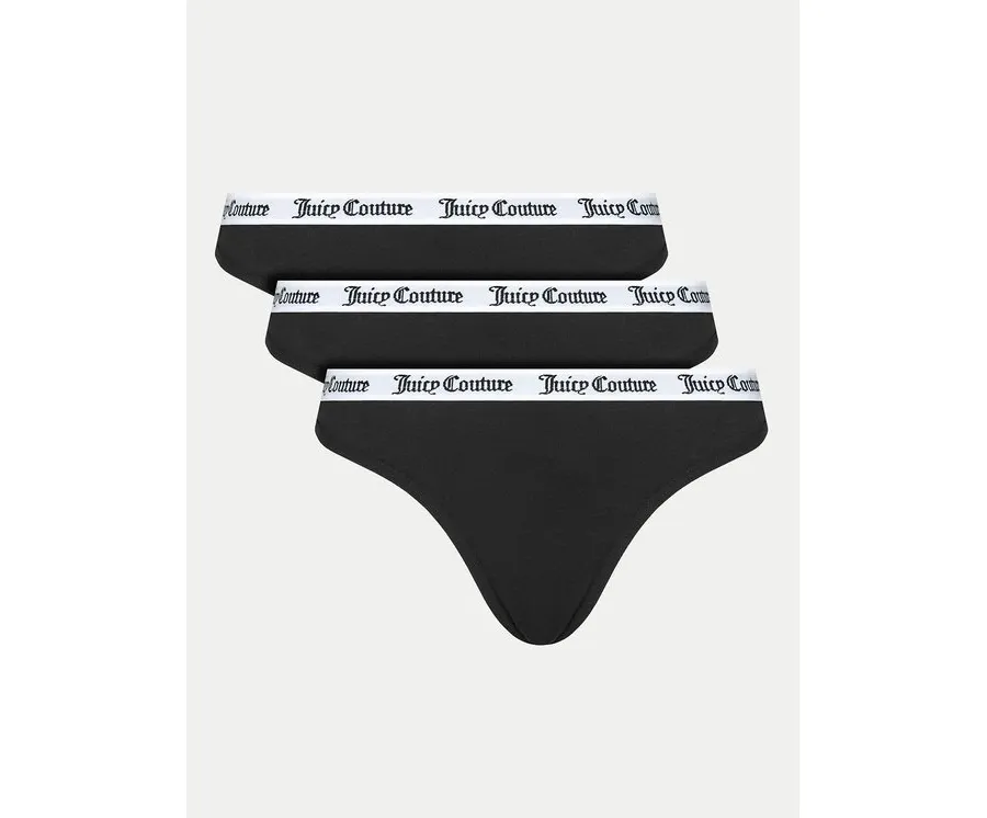 obrazek 1 Juicy Couture Komplet 3 par stringów Diana JCLTH224571 Czarny