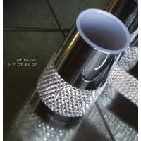 Picture A unique krome brass toothbrush container with Swarovski elements - Il Paralume Marina