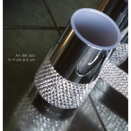 Zdjęcie Wyjątkowy pojemnik na szczoteczki z mosiądzu krome z elementami Swarovskiego - Il Paralume Marina