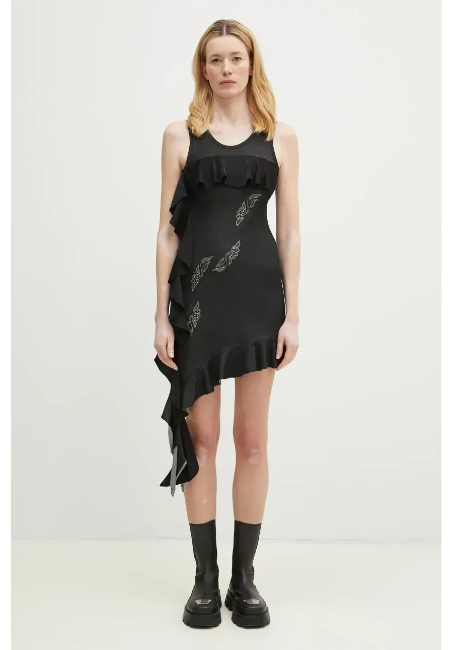 obrazek 1 Andersson Bell sukienka Flow Ruffle kolor czarny mini dopasowana atb1266w