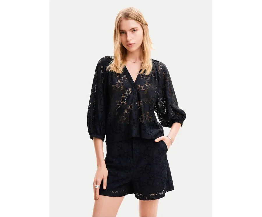 obrazek 1 Desigual Bluzka Dharma 24SWBW02 Czarny Loose Fit