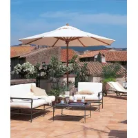 Picture A unique round Lipari umbrella 400 cm in white acrylic for the garden or terrace