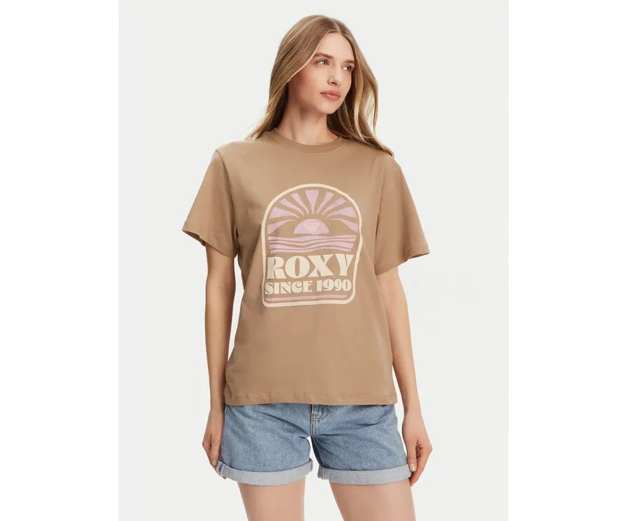 obrazek 1 Roxy T-Shirt ERJZT05912 Brązowy Regular Fit