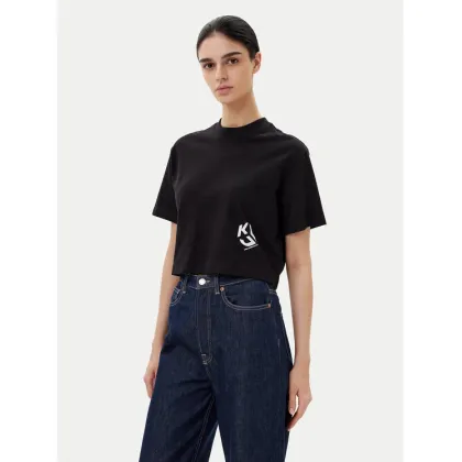Zdjęcie KARL LAGERFELD T-Shirt A2W17076 Czarny Cropped Fit