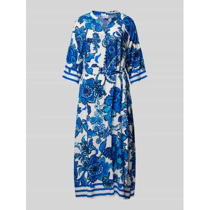 Zdjęcie Długa sukienka z wiązanym paskiem z wiskozy