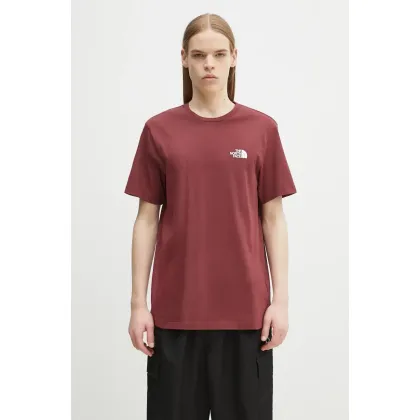 Zdjęcie The North Face t-shirt Simple Dome męski kolor bordowy z nadrukiem NF0A87NG0VO1