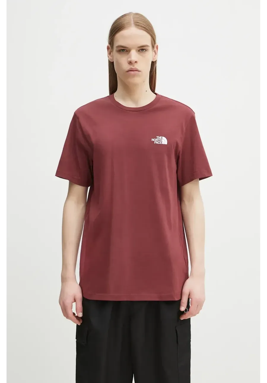 obrazek 1 The North Face t-shirt Simple Dome męski kolor bordowy z nadrukiem NF0A87NG0VO1