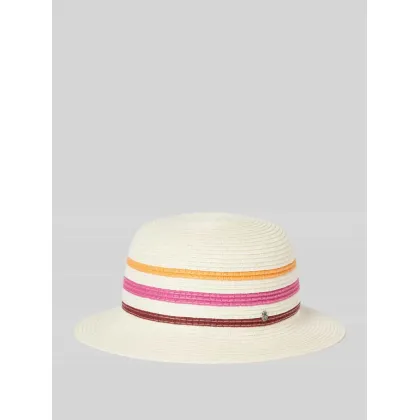 Zdjęcie Kapelusz słomiany z paskami w kontrastowym kolorze model ‘Fuerteventura’