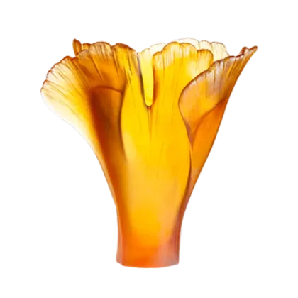 Zdjęcie Kryształowy duży wazon o kształcie liści miłorzębu