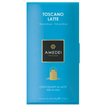 Zdjęcie Mleczna czekolada Toscano Latte Amedei z nutą wanilii i karmelu, 50g
