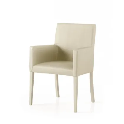 Zdjęcie Elegancki fotel tapicerowany w kolorze kości słoniowej - Zanini