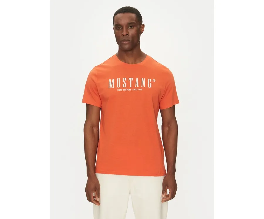 obrazek 1 Mustang T-Shirt Austin 1016264 Pomarańczowy Regular Fit