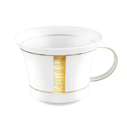 Zdjęcie Stylowy porcelanowy biały kubek ze złotym zdobieniem - Tettau