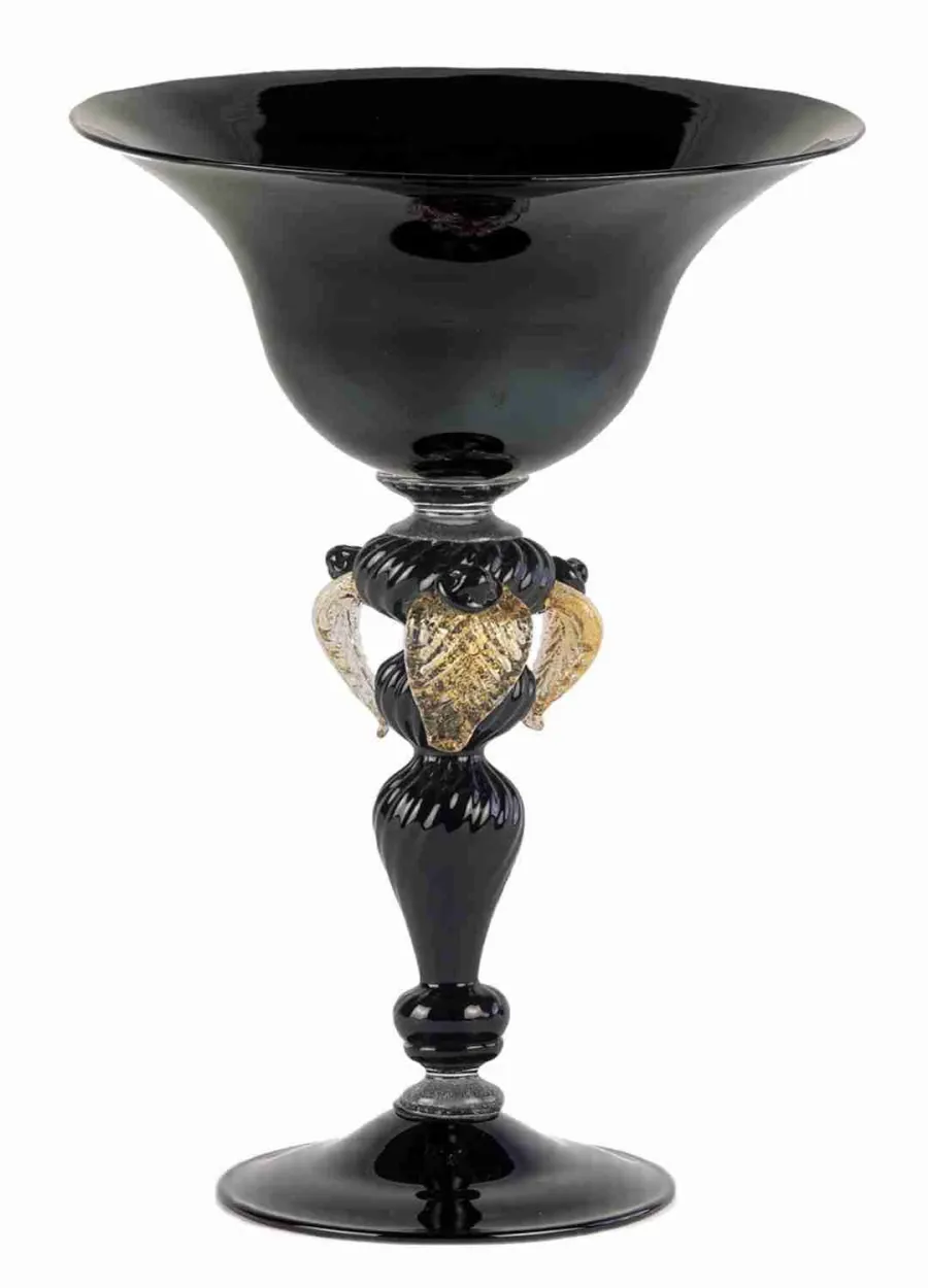 obrazek 1 Designerski wazon z czarnego dmuchanego szkła murano