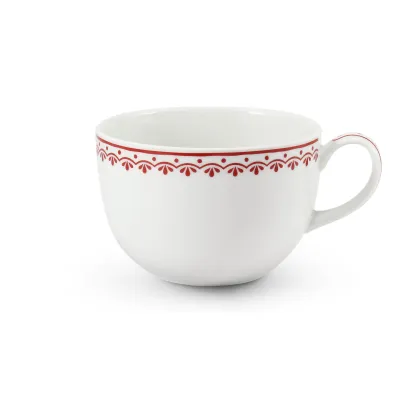 Zdjęcie Stylowy kubek z porcelany Jumbo zdobiony delikatnym czerwonym motywem – Leander